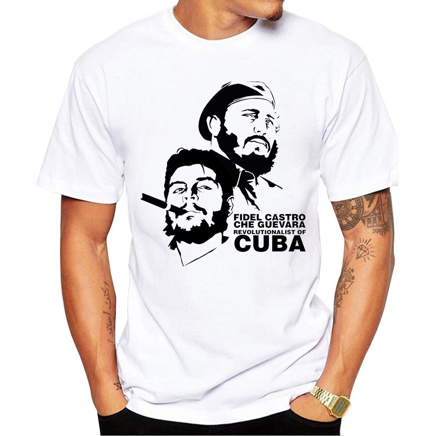 Áo Thun Nam Tay Ngắn In Hình Che Guevara Và Fidel Castro Cá Tính