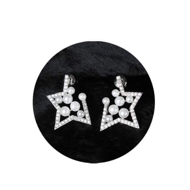 Khuyên tai sao bạc thật mạ vàng trắng