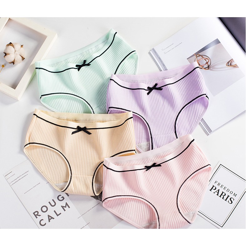 [Có Size XL]Quần lót Cotton tre nữ đính nơ kháng khuẩn muji M02 Thutrang house | BigBuy360 - bigbuy360.vn