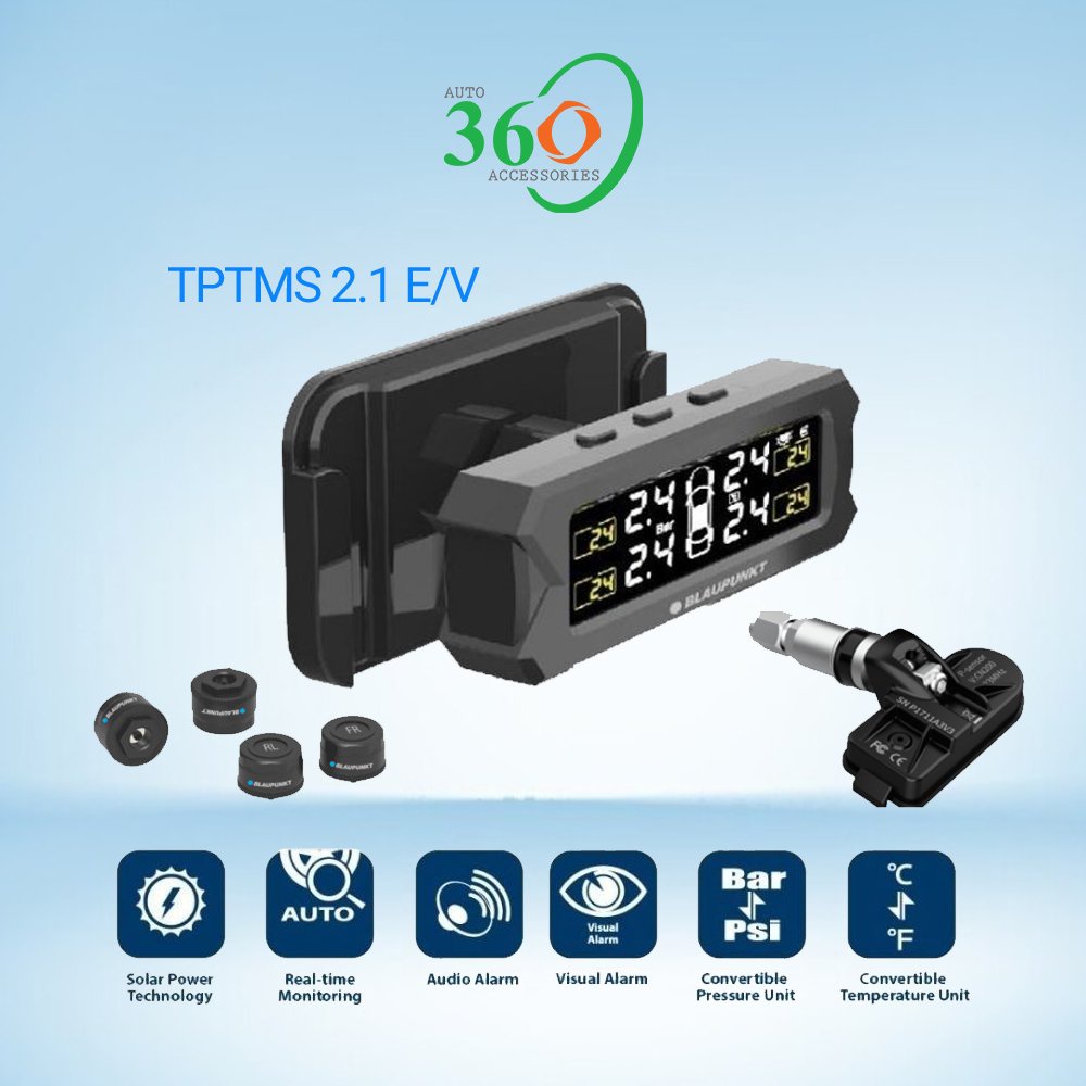 Cảm biến áp suất lốp Blaupunkt TPMS 2.1 E/V van trong van ngoài cảnh báo áp suất lốp TPMS
