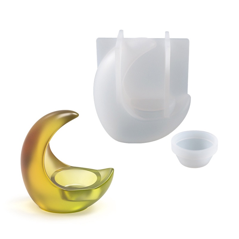 Khuôn Silicone Làm Đế Nến Hình Mặt Trăng 3D DIY