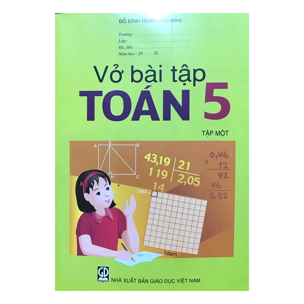 Sách - Vở bài tập Toán lớp 5 tập 1 + Bán kèm 1 bút chì