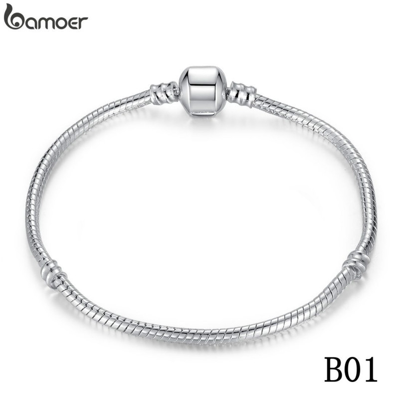 Vòng đeo tay BAMOER da rắn mềm thời trang DIY