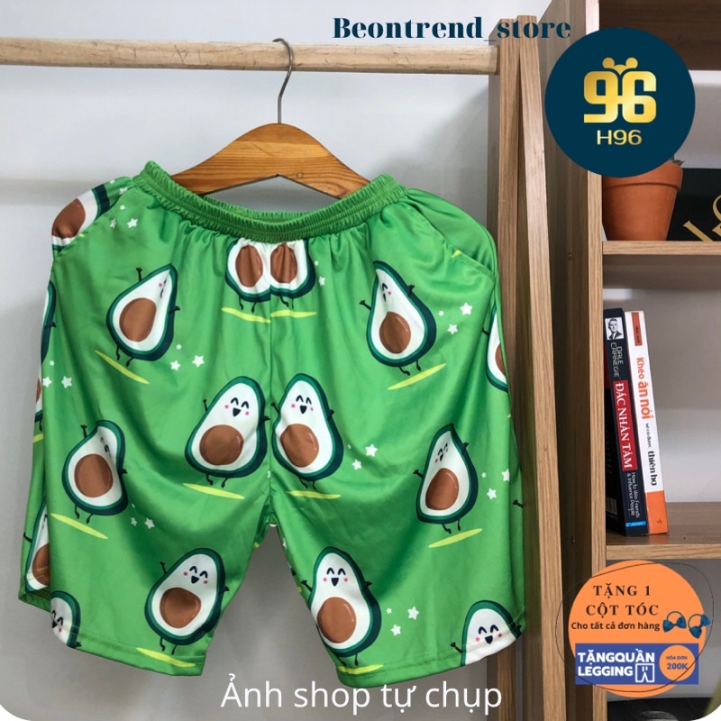 Quần short cartoon unisex ❤️ Quần BƠ XANH mặc nhà nam nữ Freesize