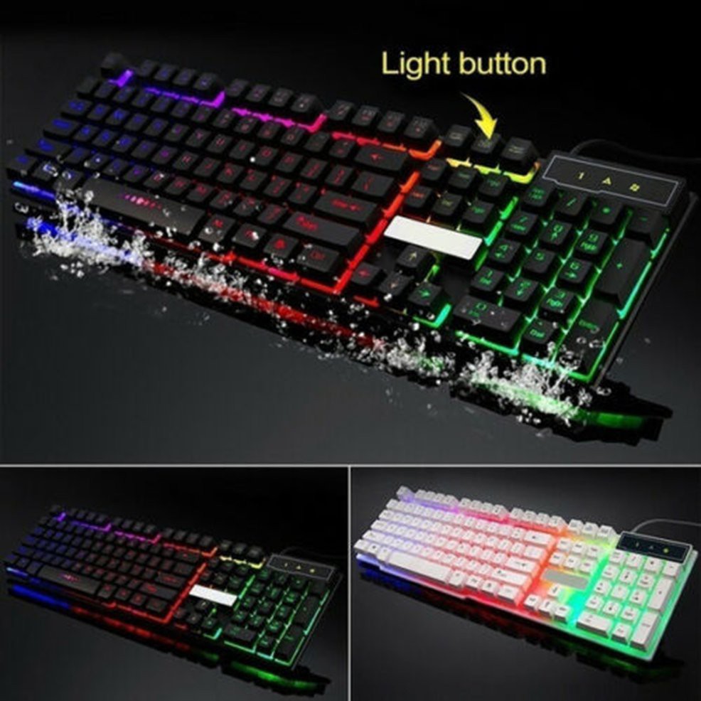 Bộ Bàn Phím Cơ Và Chuột Chơi Game Có Đèn Led Và Dây Cắm Usb