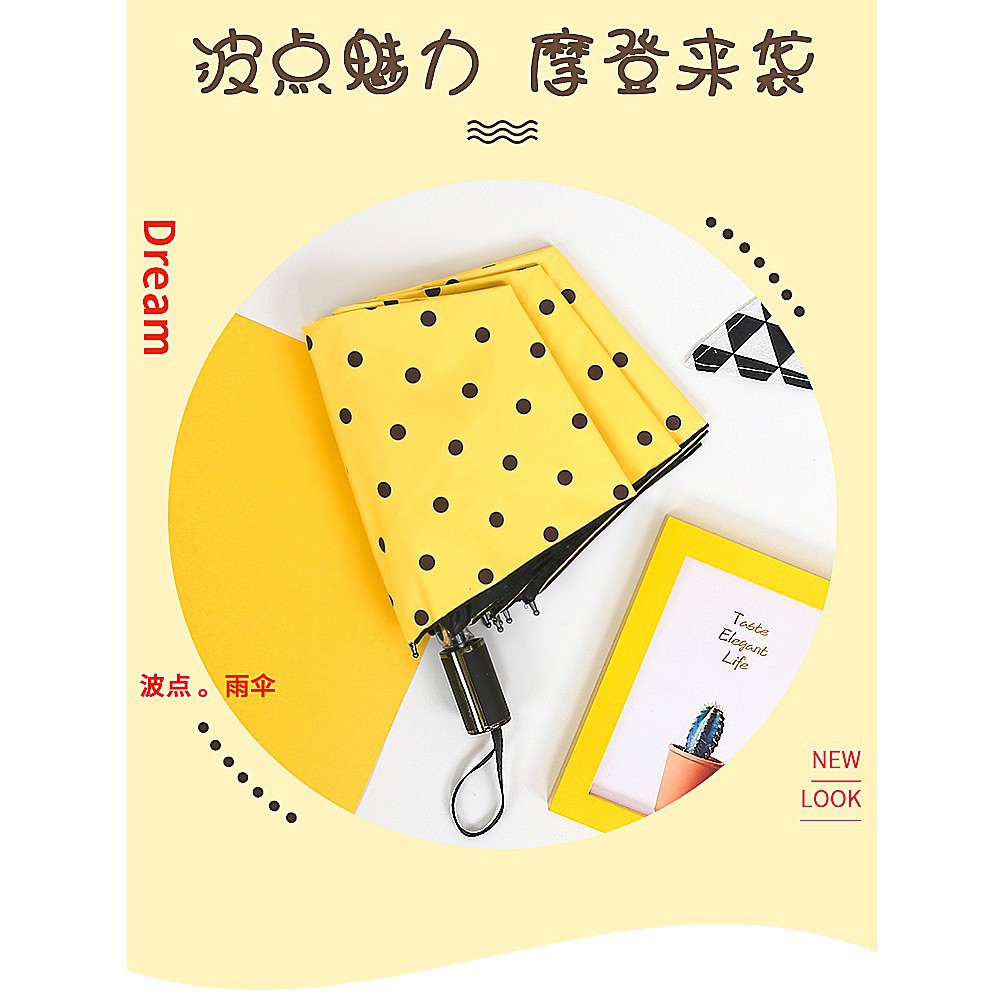 Ô dù cầm tay che nắng mưa colorfull  chấm bi, khung chắc chắn, chống tia UV tốt 1303