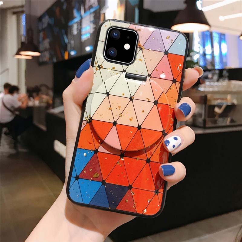 Ốp Điện Thoại Tráng Gương Họa Tiết Lá Vàng Lấp Lánh Kèm Dây Đeo Cho Redmi Note 11 Pro