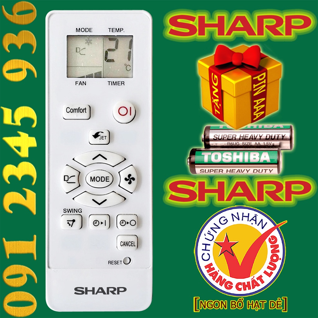 Remote Điều khiển cho Điều hòa Máy lạnh SHARP &quot;HÀNG ĐẸP&quot;. (Mẫu số 5)