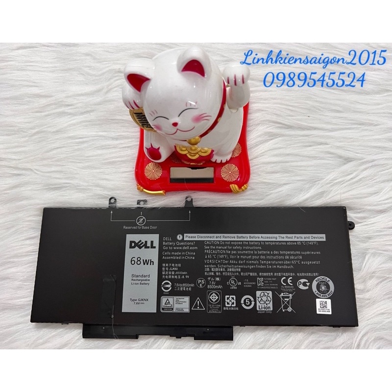 PIN 68Wh GJKNX CHO LAPTOP DELL LATITUDE E5480 5580 E5490 GJKNX- BATTERY ORIGINAL