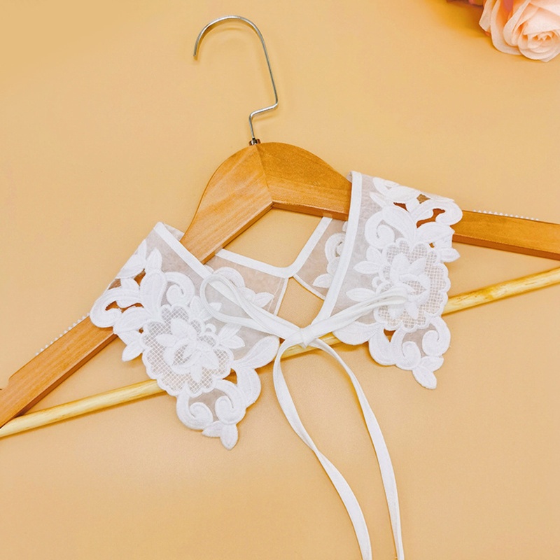 Khăn Choàng Cổ Màu Trắng Thêu Họa Tiết Hoa Lá Xinh Xắn Thời Trang Cho Nữ DIY