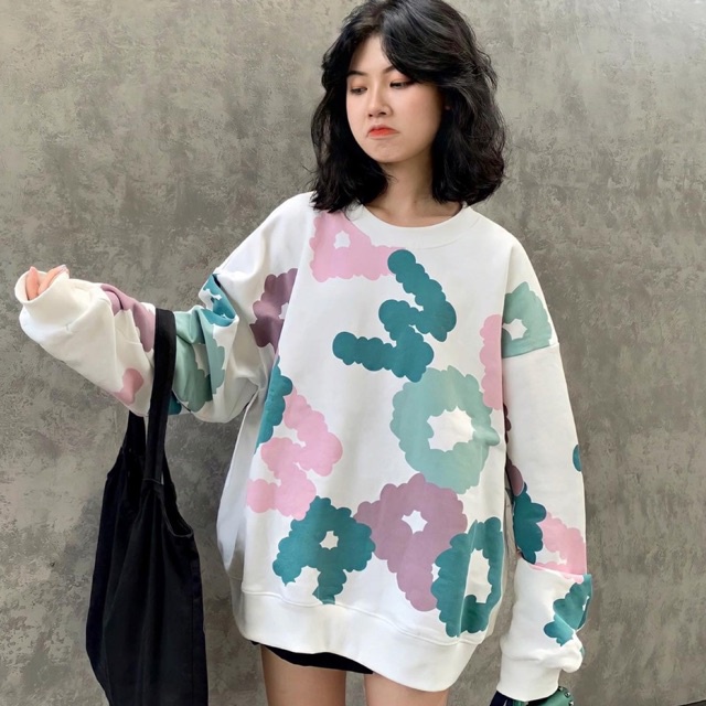 ÁO NỈ BÔNG HỌA TIẾT CLOUDY SWEATER POWROFFICIAL