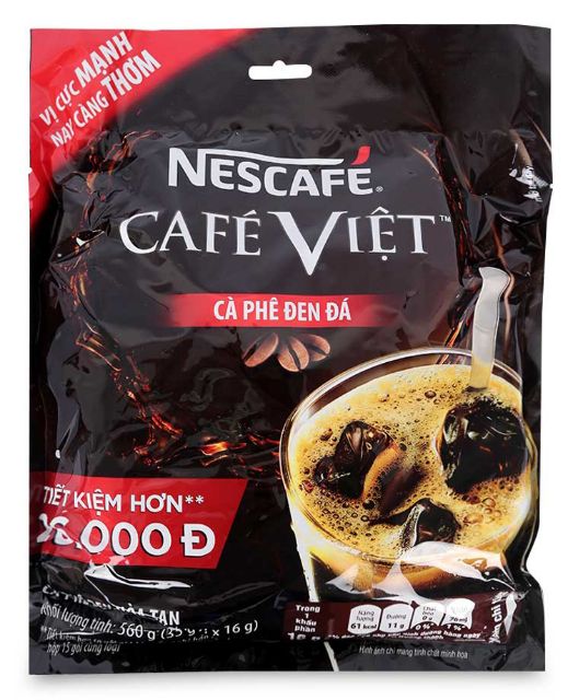 Bịch 35 gói Cafe Việt Đen. (35gói*16g)