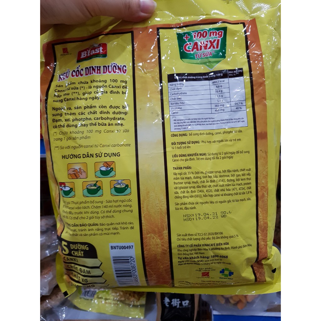 NGŨ CỐC B'FAST DINH DƯỠNG HÀNG NGÀY 22 GÓI 500 Gram