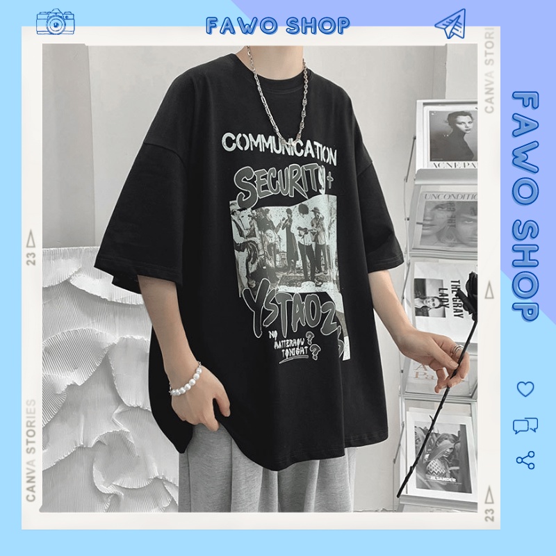 Áo thun Unisex form rộng tay lỡ, Áo phông nam nữ cotton thấm hút, dày dặn mềm mịn họa tiết SECUR
