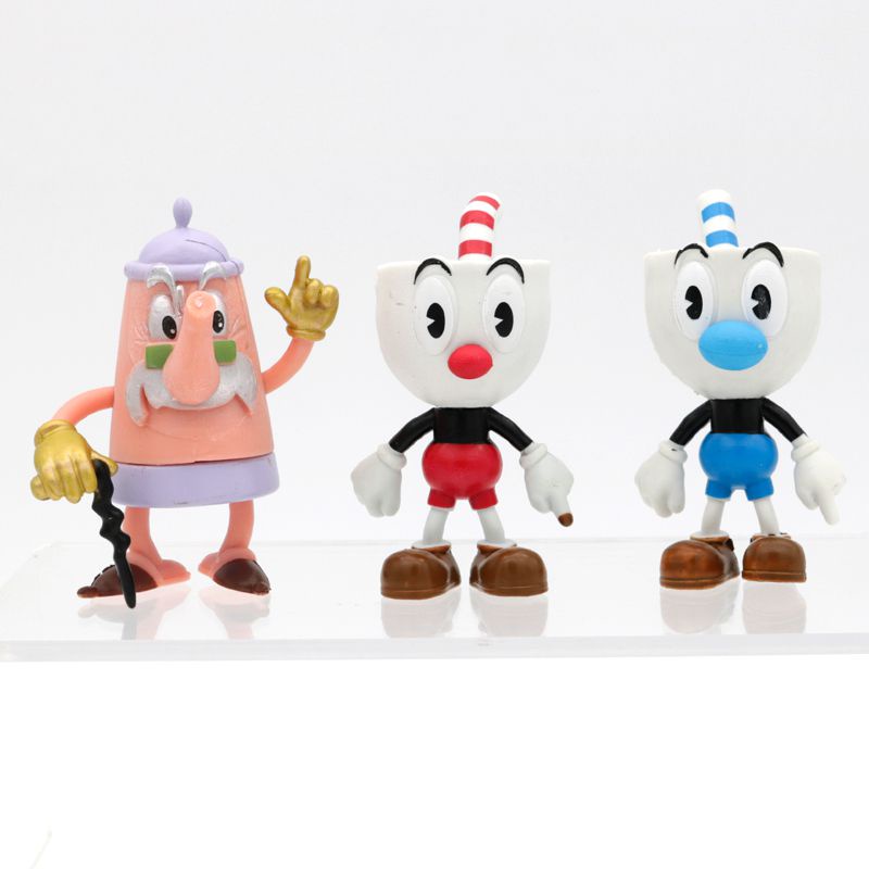 Set 6 Mô Hình Nhân Vật Game Cuphead 3.6-4 Inch