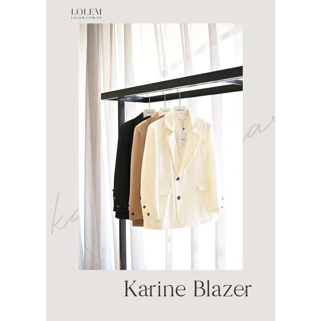 Áo vest blazer nữ LOLEM AKNB014 thiết kế xếp ly tay chất sạn lụa mềm mại
