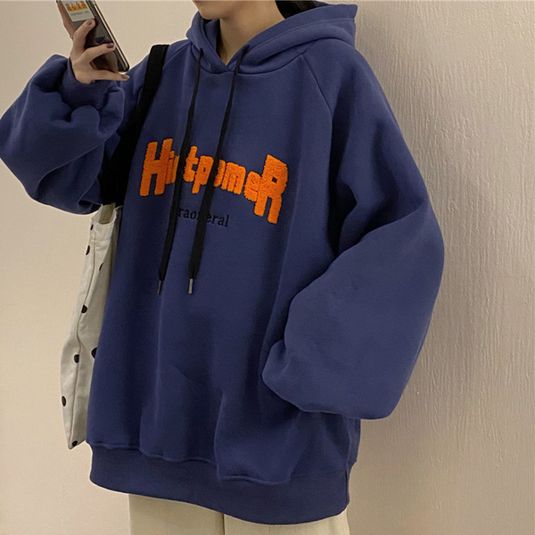 Áo Hoodie Mỏng Dáng Rộng Phong Cách Harajuku Hàn Quốc