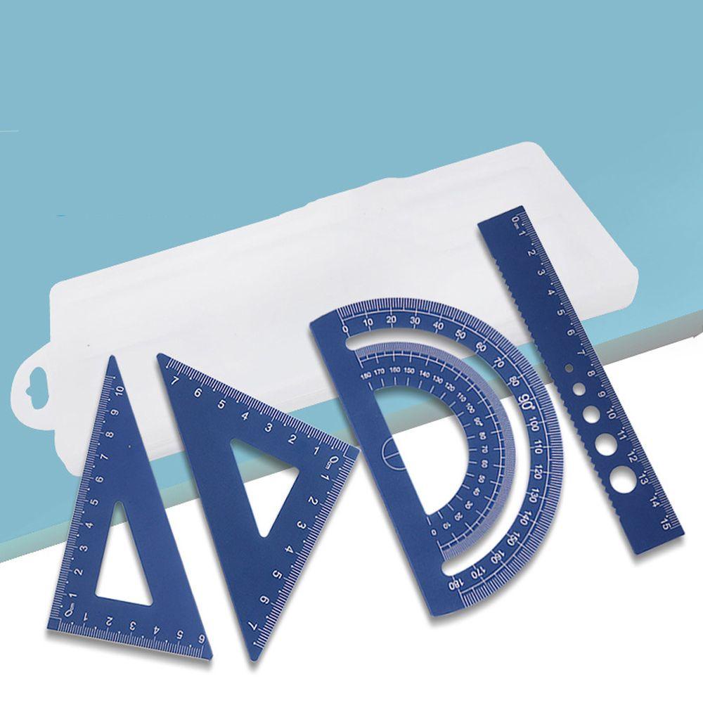 Bộ 4 Dụng Cụ Học Toán Bằng Hợp Kim Nhôm Đa Năng Toàn Diện