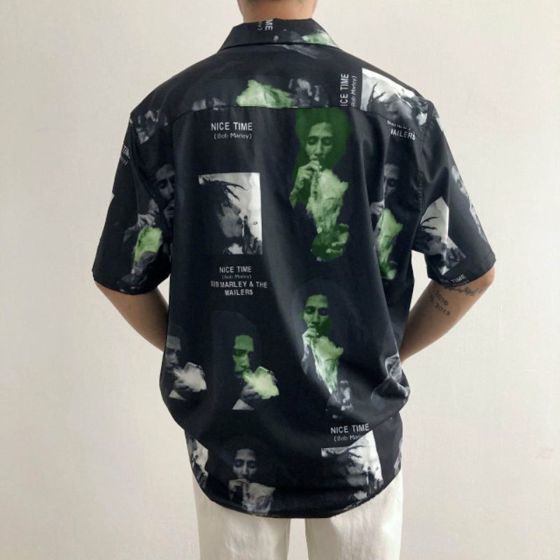 Áo Sơ Mi Tay Ngắn Unisex Cổ Bẻ Phong Cách Hàn Quốc Freesize