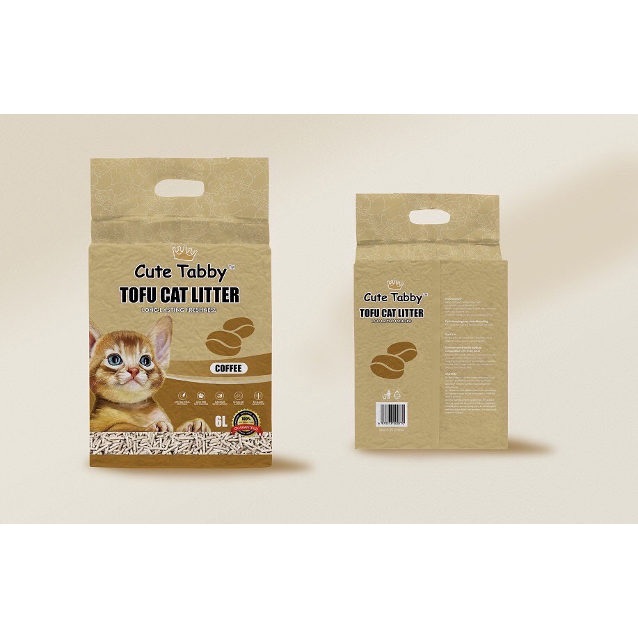 Cát vệ sinh mèo Cute Tabby Tofu Cat Litter 6L