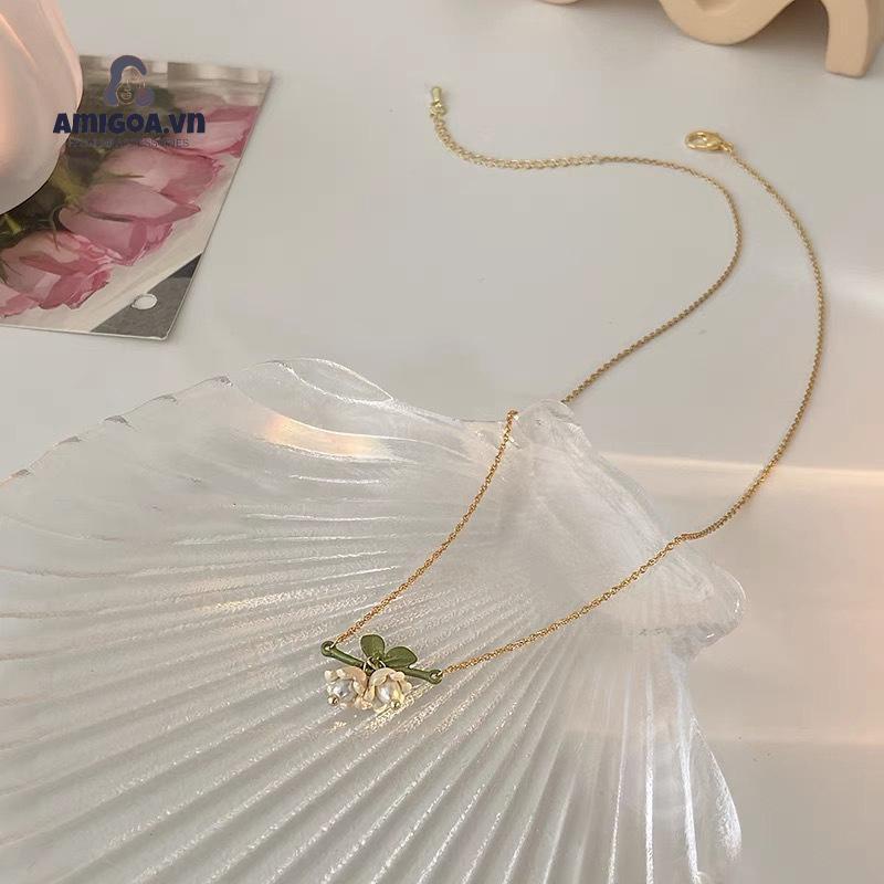 ✨✨Bông Tai Hình Hoa Lan Đính Ngọc Trai Thời Trang Mùa Xuân Cho Nữ