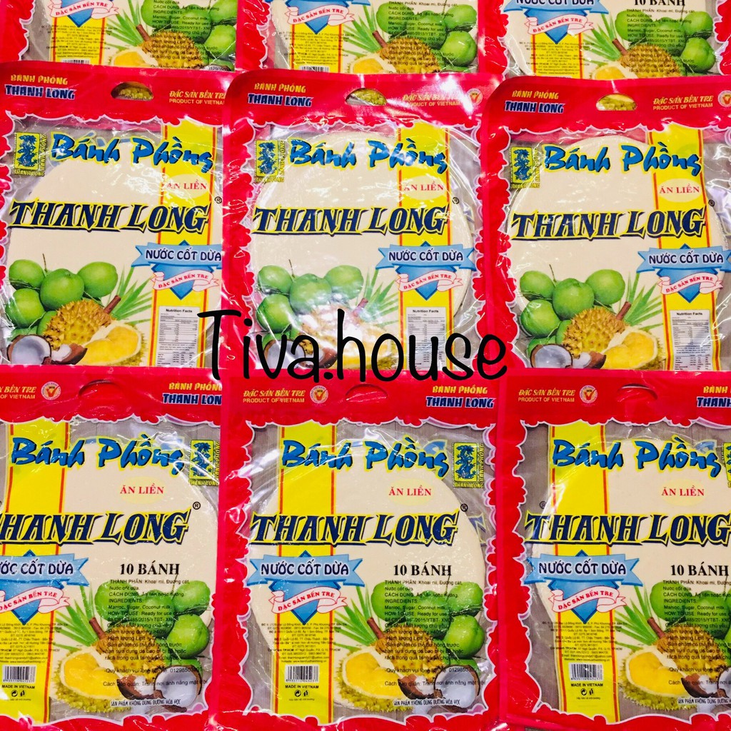 Bánh phồng sữa nước cốt dừa Thanh Long vàng loại bánh tráng sữa đặc sản Bến Tre