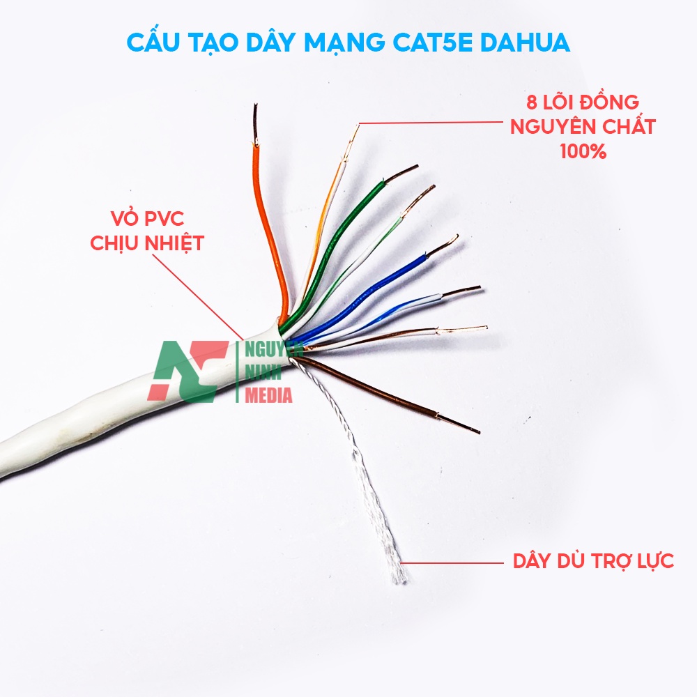 Dây Mạng Cat5e UTP Dahua PFM920I-5EUN - DSS Việt Nam Lõi Đồng 100% - Hàng Chính Hãng (Bán lẻ)