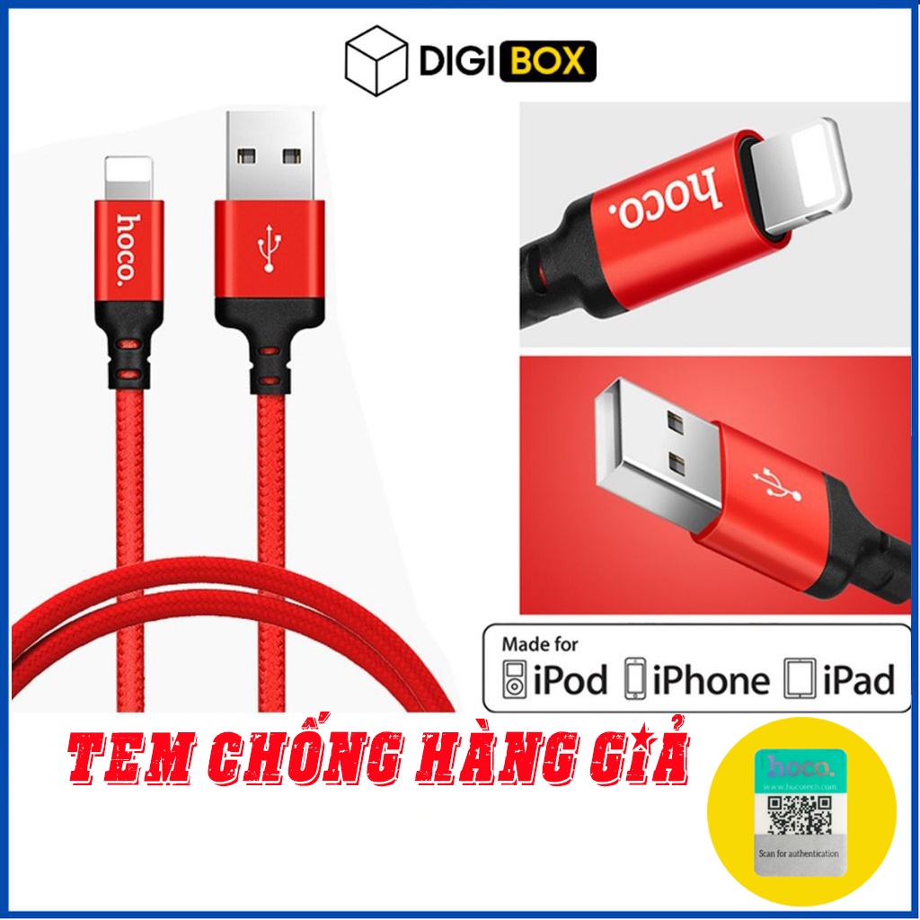 Sạc Iphone 🔴FREESHIP🔴 Khi Nhập [DAY SAC] Dây Cáp Sạc Hoco x14 linghtning Cho Iphone, ipad , ipod Dây Dù Chống Đứt