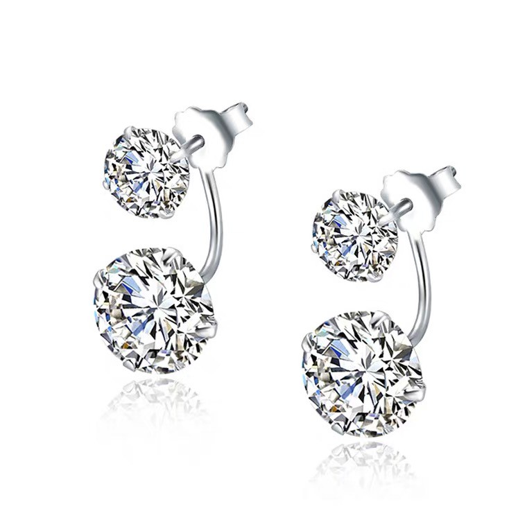 Bông tai bạc ý 925 CECY pha lê Swarovski 093 thanh lịch sang trọng