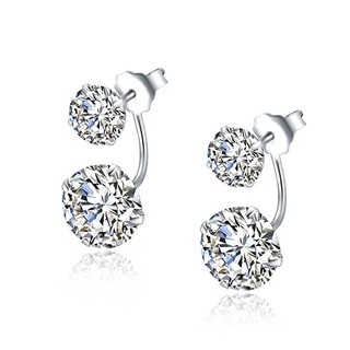 Bông tai bạc ý 925 CECY pha lê Swarovski 093 thanh lịch sang trọng