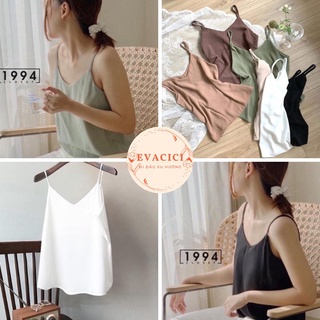 Áo 2 dây nữ shynstores vải đũi mịn mát freesize form rộng nhiều màu