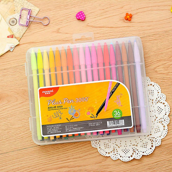 [Giao hỏa tốc] Bộ bút màu Monami - Plus Pen 3000 - 0.4mm, Coloring - Drawing - Journaling