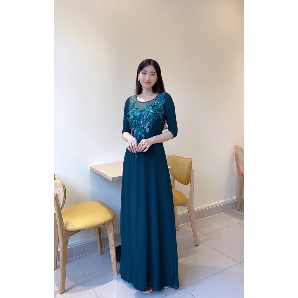 váy, đầm dạ hội tà, thiết kế 2 lớp cao cấp cho phái nữ, tằm ý