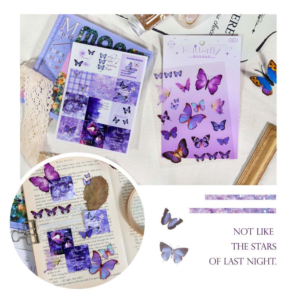 Giấy Dán Hình Bướm Xinh Xắn Trang Trí Sổ Tay