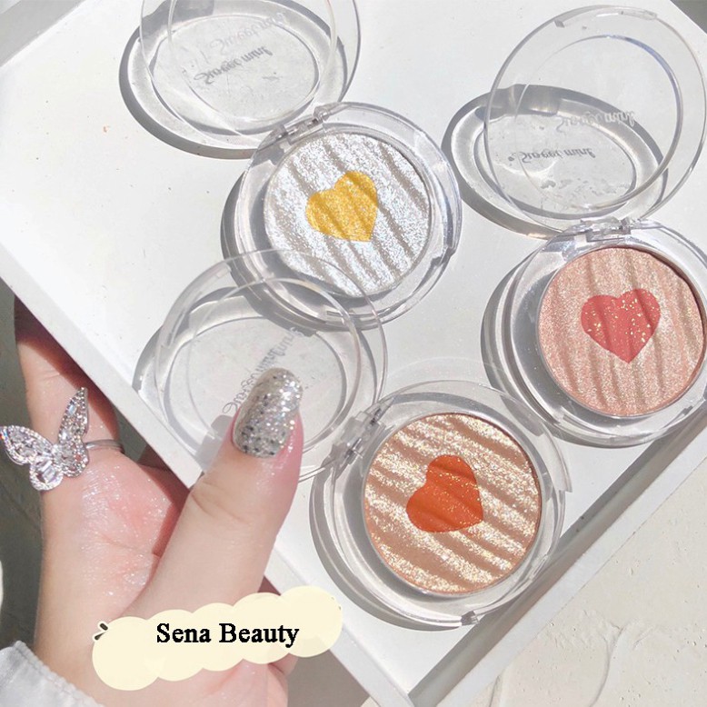 free ship Phấn Bắt Sáng Kiêm Phấn Má Sweet Mint Heart In Box