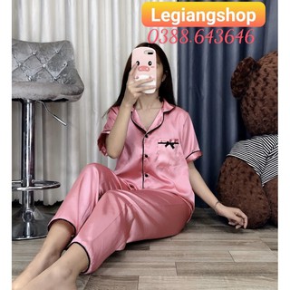 Đồ bộ pijama phi lụa tay ngắn