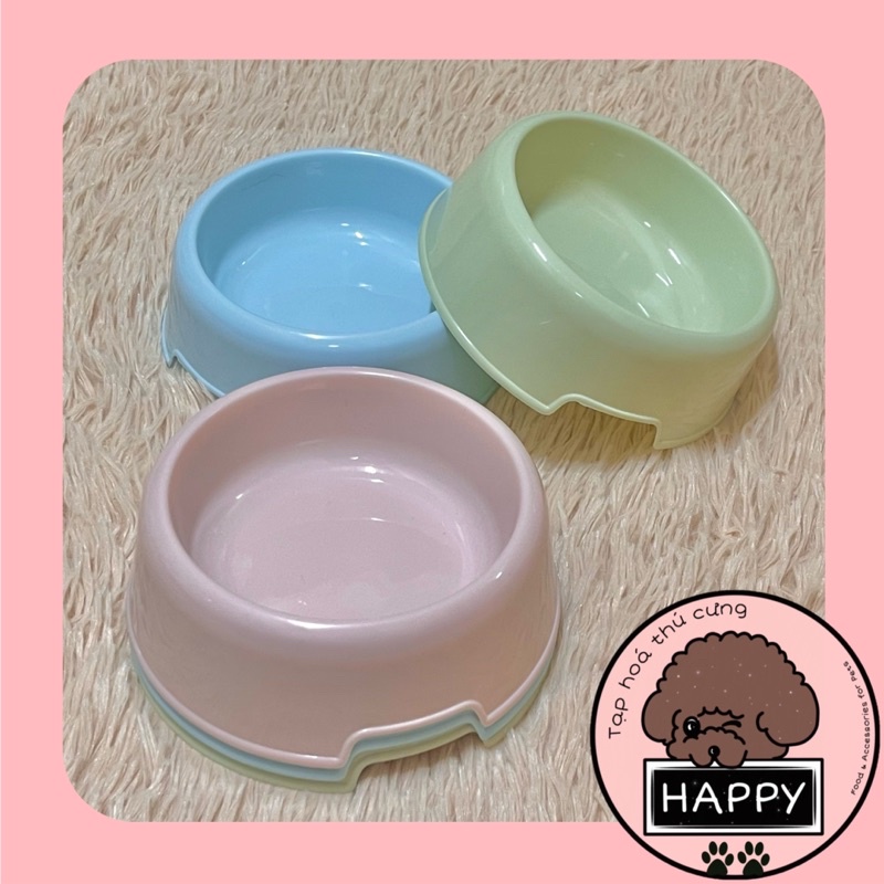 HOẢ TỐC | Bát ăn đơn mini cho chó mèo giá rẻ / Chén đựng thức ăn nhựa tròn cho thú cưng 14cm - Tạp Hoá Thú Cưng Happy