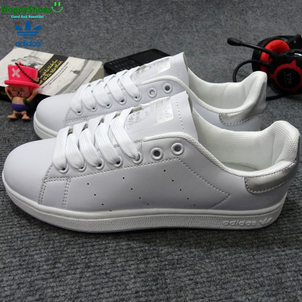 Giày Thể Thao Stan Smith Trắng Gót Bạc