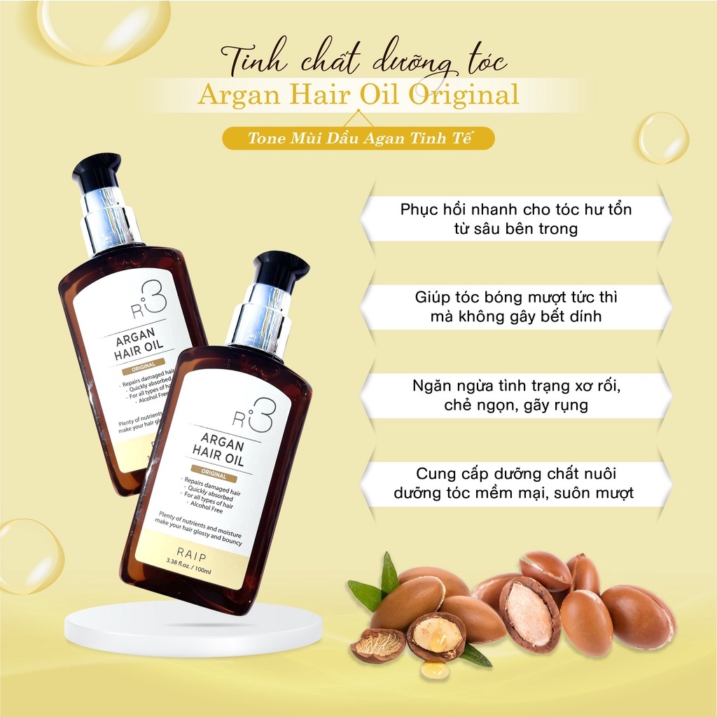 Tinh dầu dưỡng tóc Raip Argan Hair Oil R3 100ml