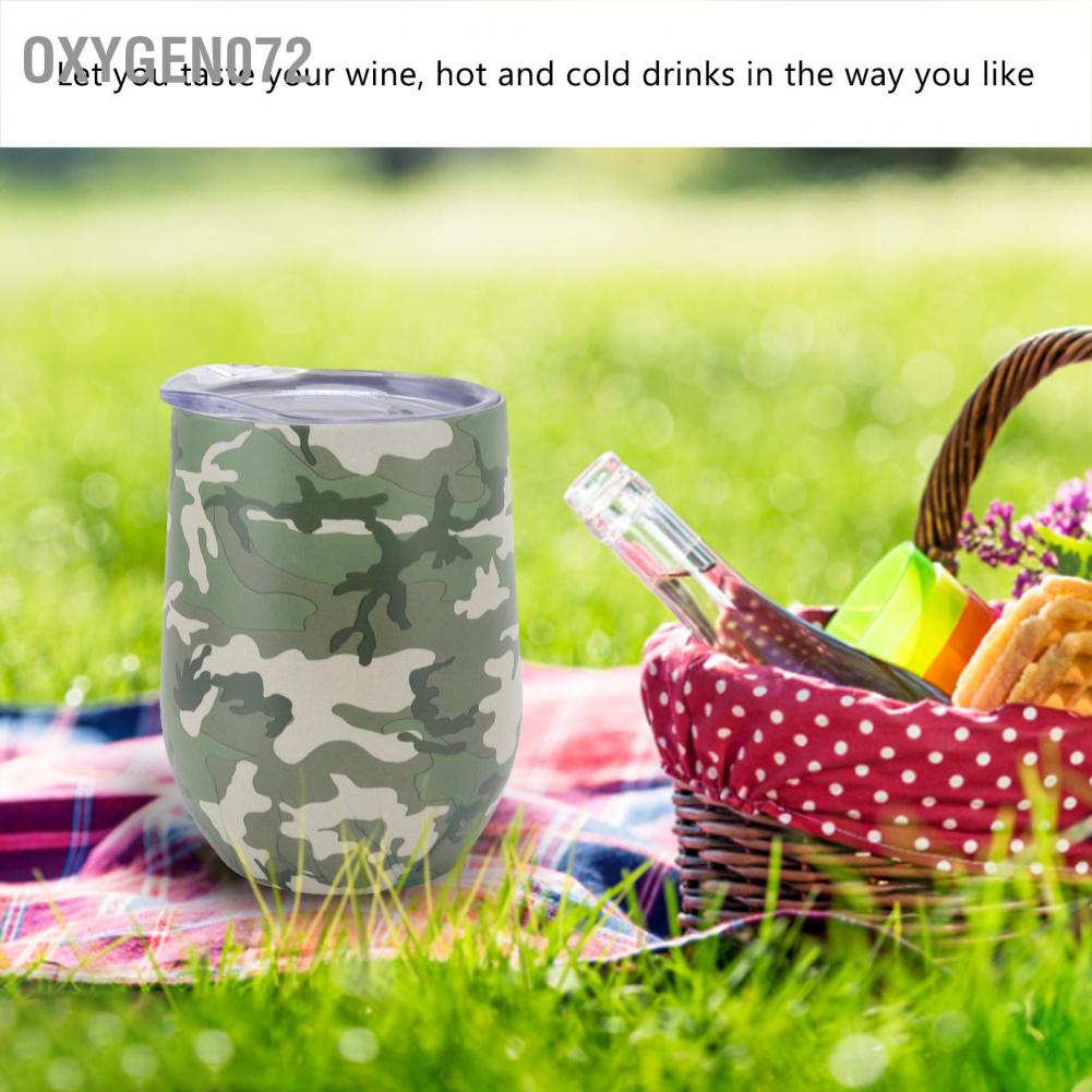 Oxygen072 Oxygen072 Ly rượu hoa ly bằng thép không gỉ Hút chân đôi có nắp đậy cho gia đình ngoài trời