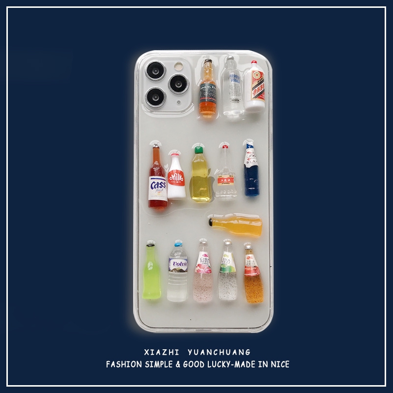 Ốp điện thoại trang trí hình đồ uống 3D nhiều mẫu mã cho iPhone 11 Pro MAX i7 i8 plus XR XS MAX | BigBuy360 - bigbuy360.vn
