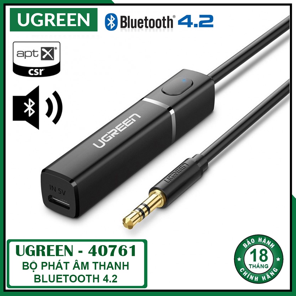 Thiết Bị Phát Audio Bluetooth 4.2 Cho Tivi/Laptop/PC Cao Cấp / UGREEN 40761 / Chính Hãng