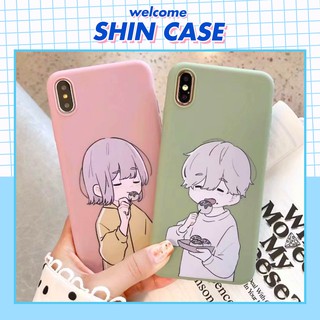 Ốp lưng iphone Cặp Đôi Ăn Bánh TPU trơn dẻo mềm 6/6plus/6s/6splus/7/7plus/8/8plus/x/xs/11/12/13/14/pro/max/promax/plus