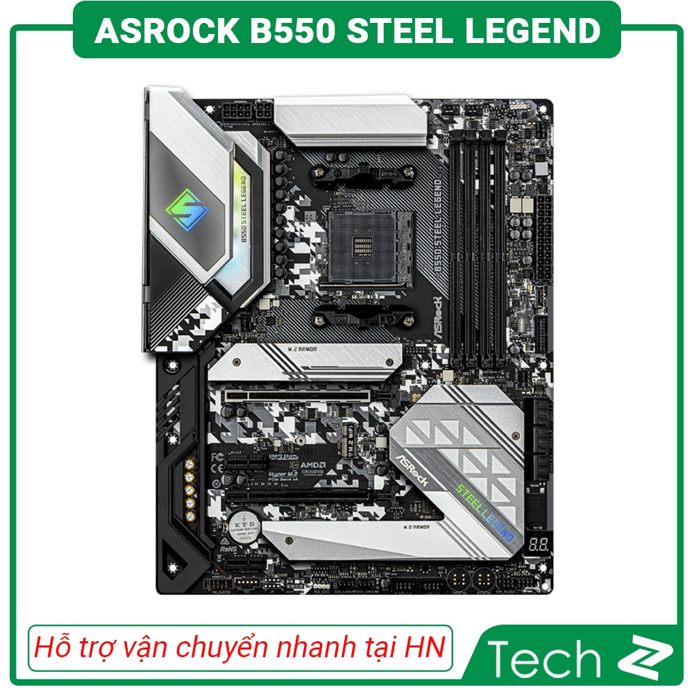 Mainboard ASROCK B550 STEEL LEGEND (AMD B550, Socket AM4, ATX, 4 khe RAM DDR4) | BigBuy360 - bigbuy360.vn