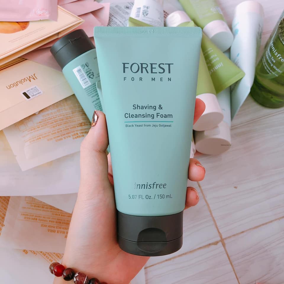 Sữa rửa mặt kết hợp làm mềm vùng da cạo râu innisfree Forest for men Shaving & Cleansing Foam 150ml