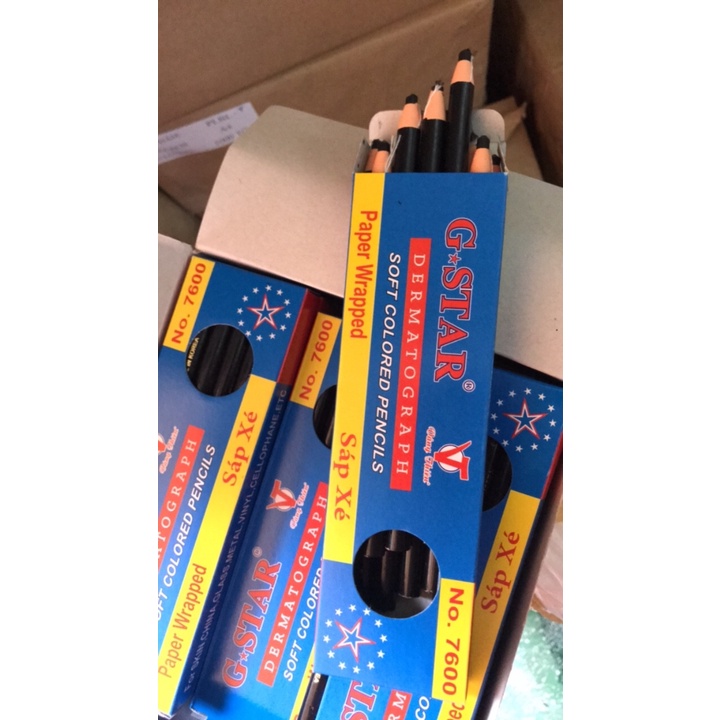 COMBO 5 CÂY BÚT SÁP XÉ G-STAR NO.7600 VIẾT LÊN KÍNH, GỐM, THỦY TINH, NHỰA, GỖ ...