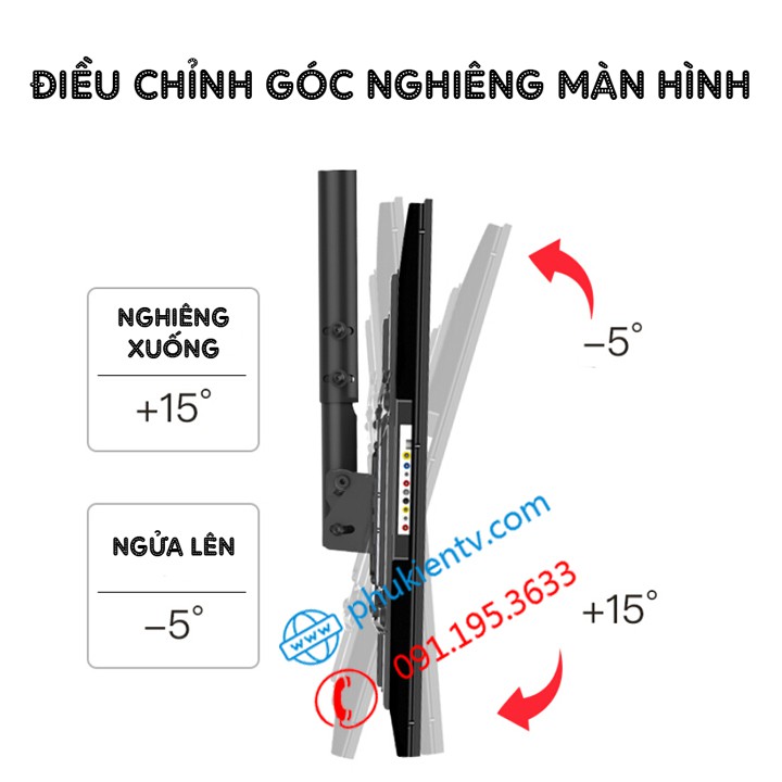 Giá Treo Tivi Thả Trần NB T560 32 - 65 inch - Giá treo tivi trên trần nhà