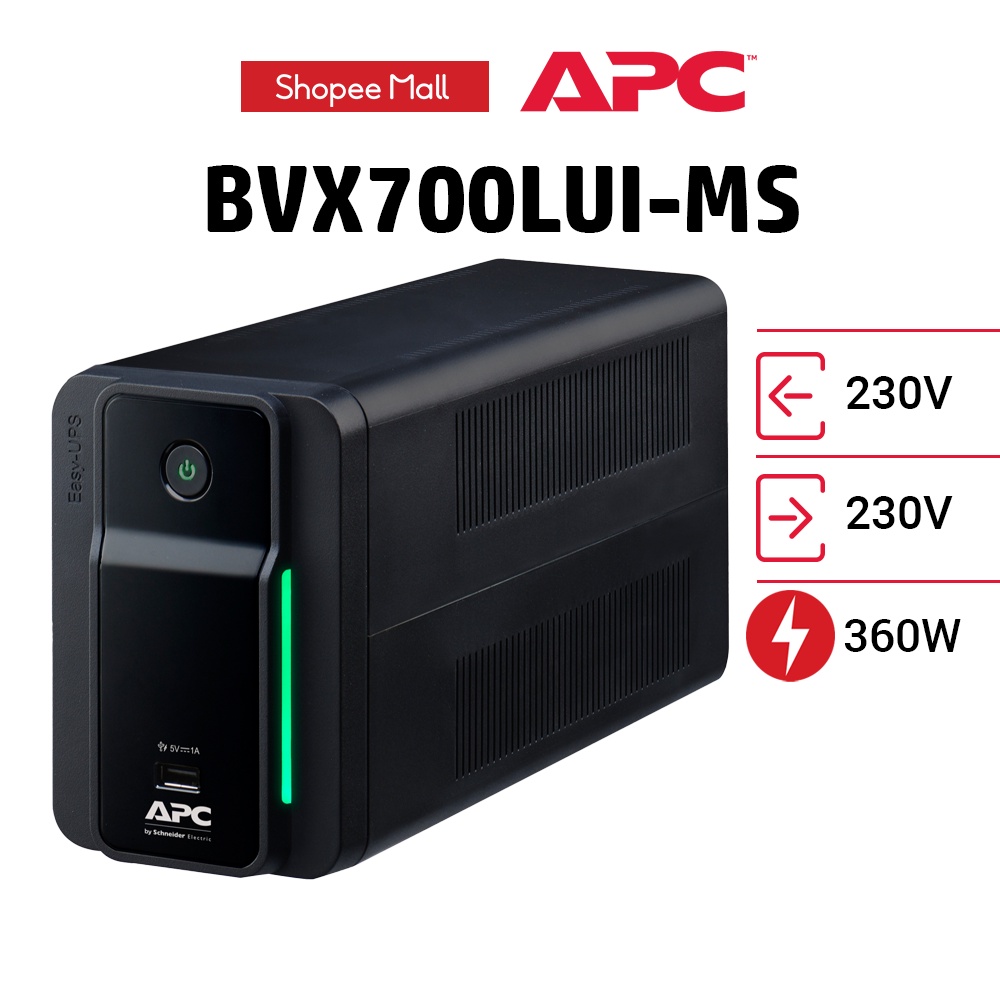 Bộ lưu điện Easy Back UPS APC BVX700LUI-MS 360 Watts / 700VA , USB Charging - Bảo hành 3 năm
