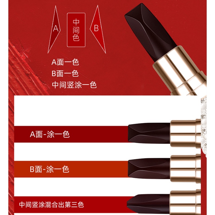 AGAG Son Lì 3 Màu Trong 1 Mềm Mịn Lâu Trôi Son Môi Dưỡng Ẩm Chống Thấm Nước Không Phai 3 Màu Sắc Tùy Chọn