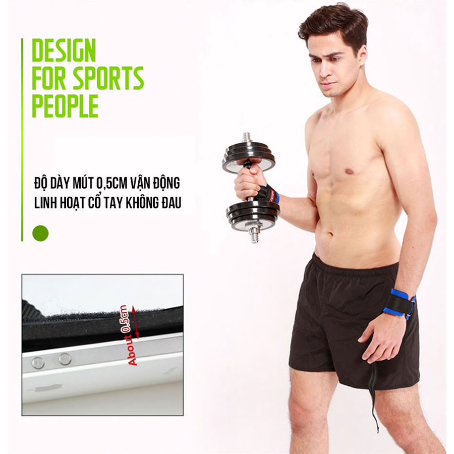 Dây kéo lưng trợ lực cổ tay Aolikes al 7638 (1 Đôi) bán sỉ, Hỗ trợ Deadlift kéo tạ lên xà tập gym - Chính hãng